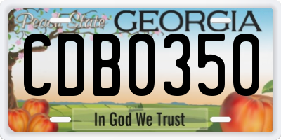GA license plate CDB0350