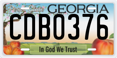 GA license plate CDB0376