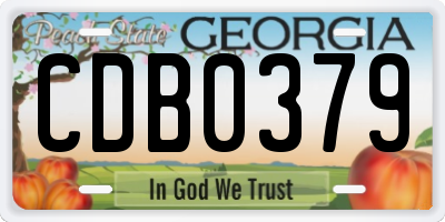 GA license plate CDB0379