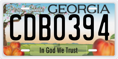 GA license plate CDB0394