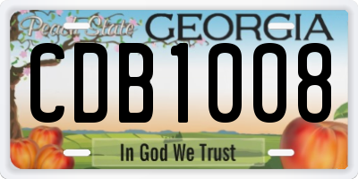 GA license plate CDB1008