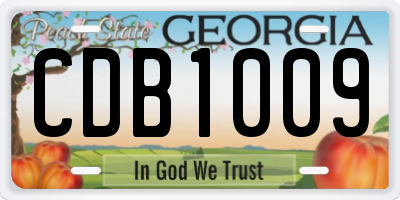 GA license plate CDB1009