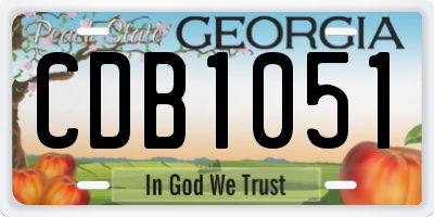 GA license plate CDB1051