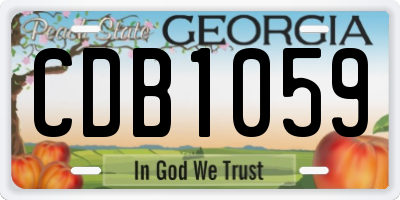 GA license plate CDB1059