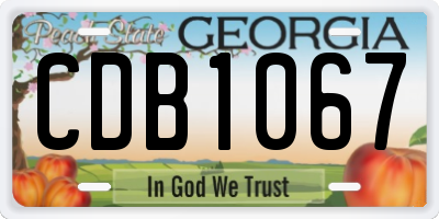 GA license plate CDB1067