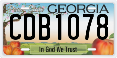 GA license plate CDB1078