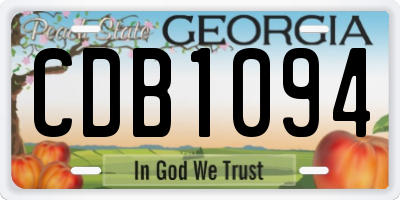 GA license plate CDB1094