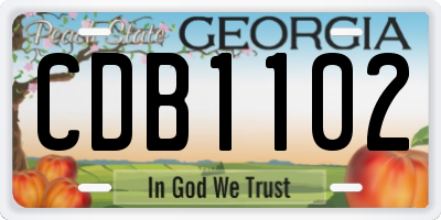 GA license plate CDB1102