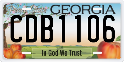 GA license plate CDB1106