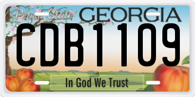 GA license plate CDB1109