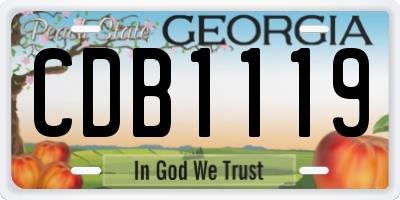 GA license plate CDB1119