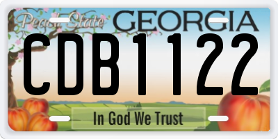 GA license plate CDB1122