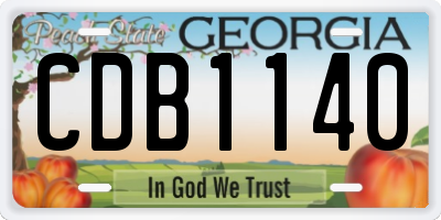 GA license plate CDB1140