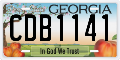 GA license plate CDB1141