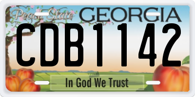 GA license plate CDB1142