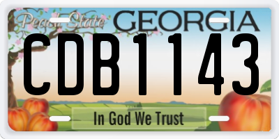 GA license plate CDB1143