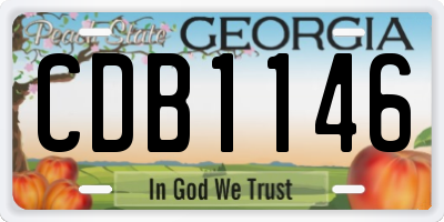 GA license plate CDB1146