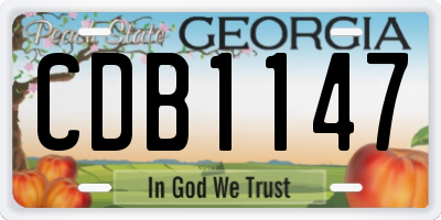 GA license plate CDB1147