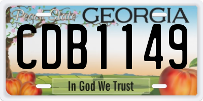 GA license plate CDB1149