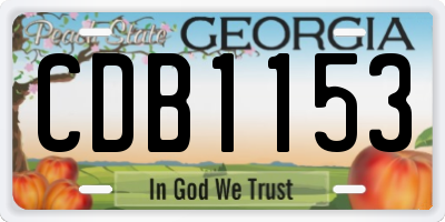 GA license plate CDB1153