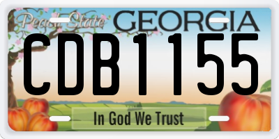 GA license plate CDB1155