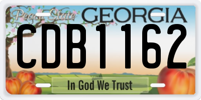 GA license plate CDB1162