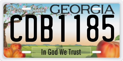 GA license plate CDB1185