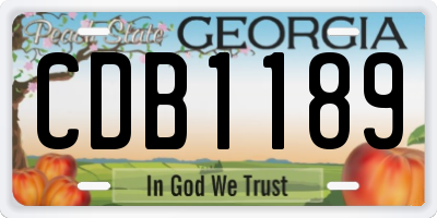 GA license plate CDB1189