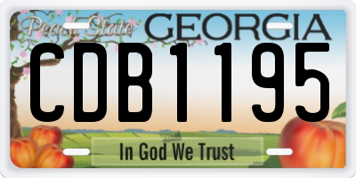 GA license plate CDB1195