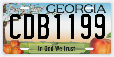 GA license plate CDB1199