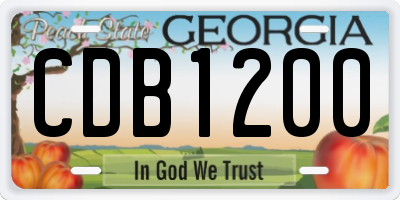 GA license plate CDB1200