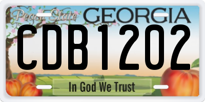 GA license plate CDB1202