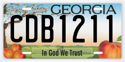 GA license plate CDB1211