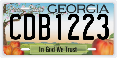 GA license plate CDB1223