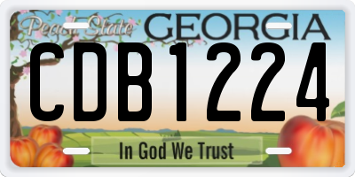 GA license plate CDB1224