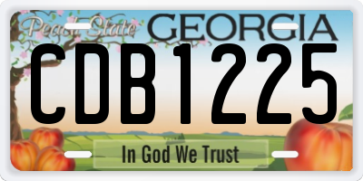 GA license plate CDB1225