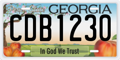GA license plate CDB1230