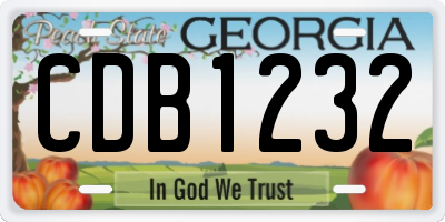 GA license plate CDB1232