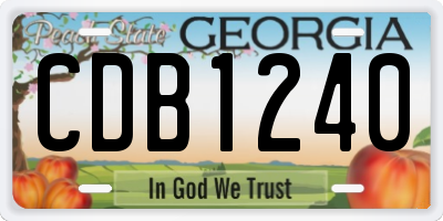 GA license plate CDB1240