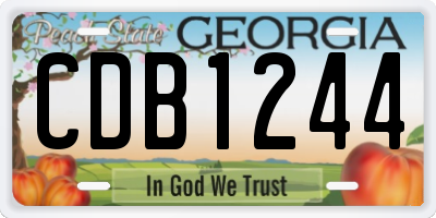 GA license plate CDB1244