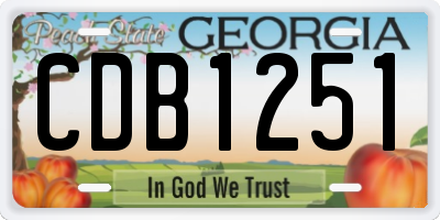 GA license plate CDB1251