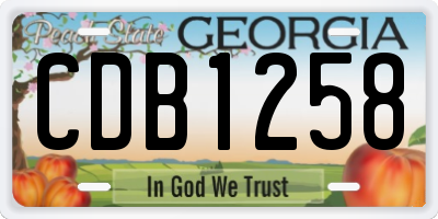 GA license plate CDB1258