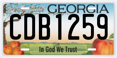 GA license plate CDB1259