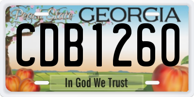 GA license plate CDB1260