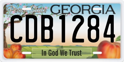 GA license plate CDB1284