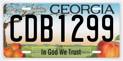 GA license plate CDB1299