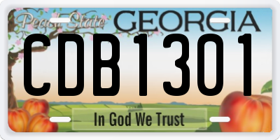 GA license plate CDB1301