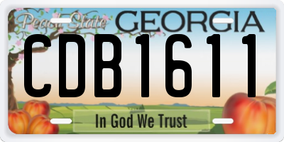 GA license plate CDB1611