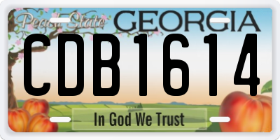 GA license plate CDB1614