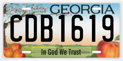 GA license plate CDB1619